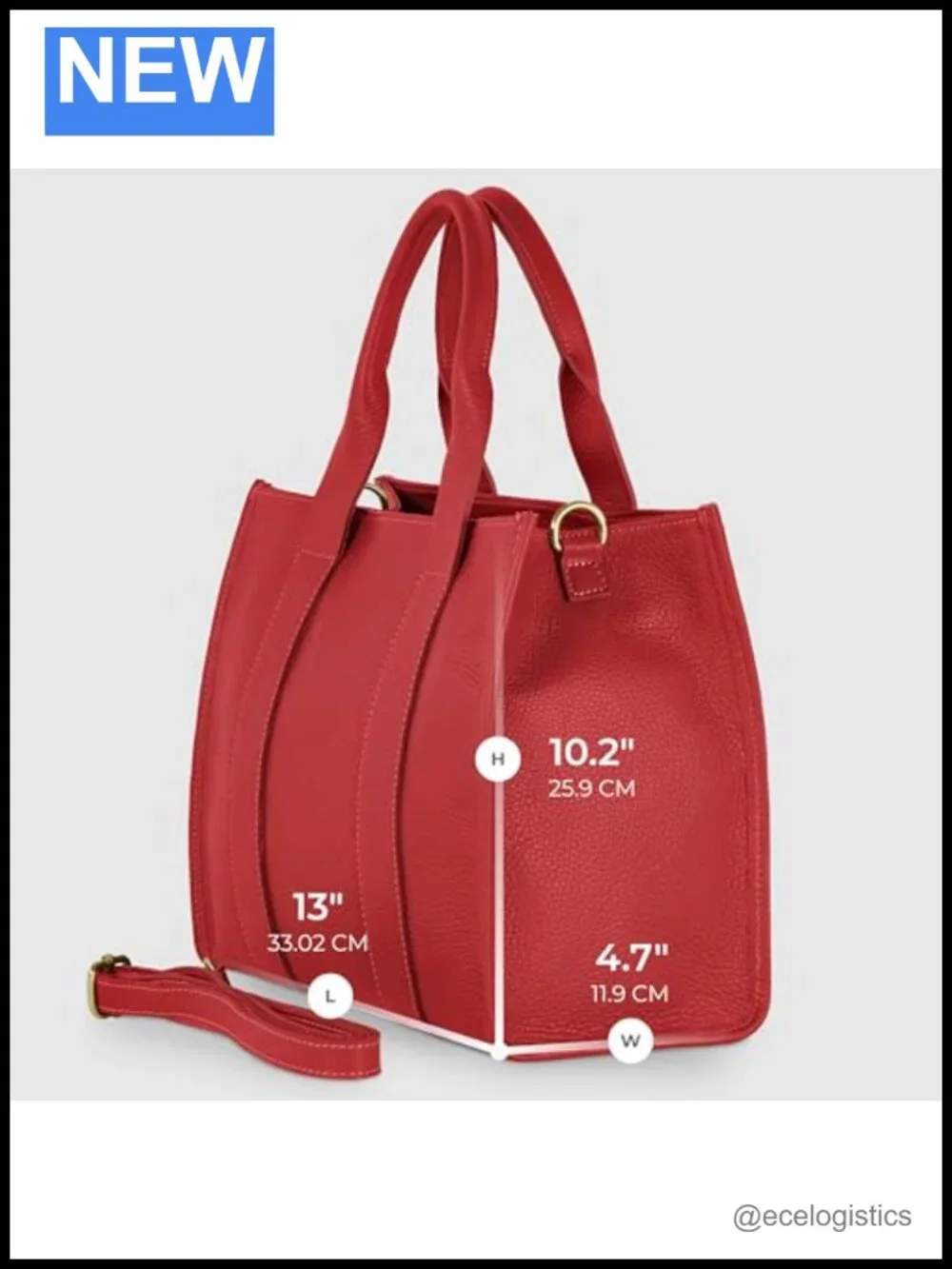 Medium Structured Italian Calf Leather Tote Bag Zip Top Adjustable Strap